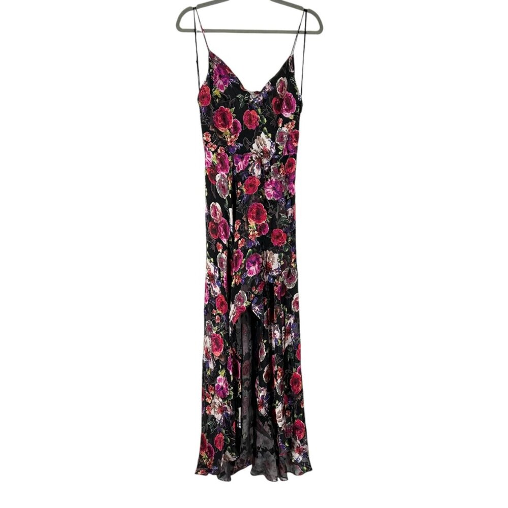 NWT Alice + Olivia Christina Silk Blend Floral Maxi Dress in Midnight Rose - Picture 2 of 9